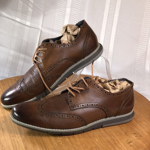 Vintage Foundry Co Men Size 12 Leather Shoes Oxford brown Classic Wing Tip 1005 main image 4